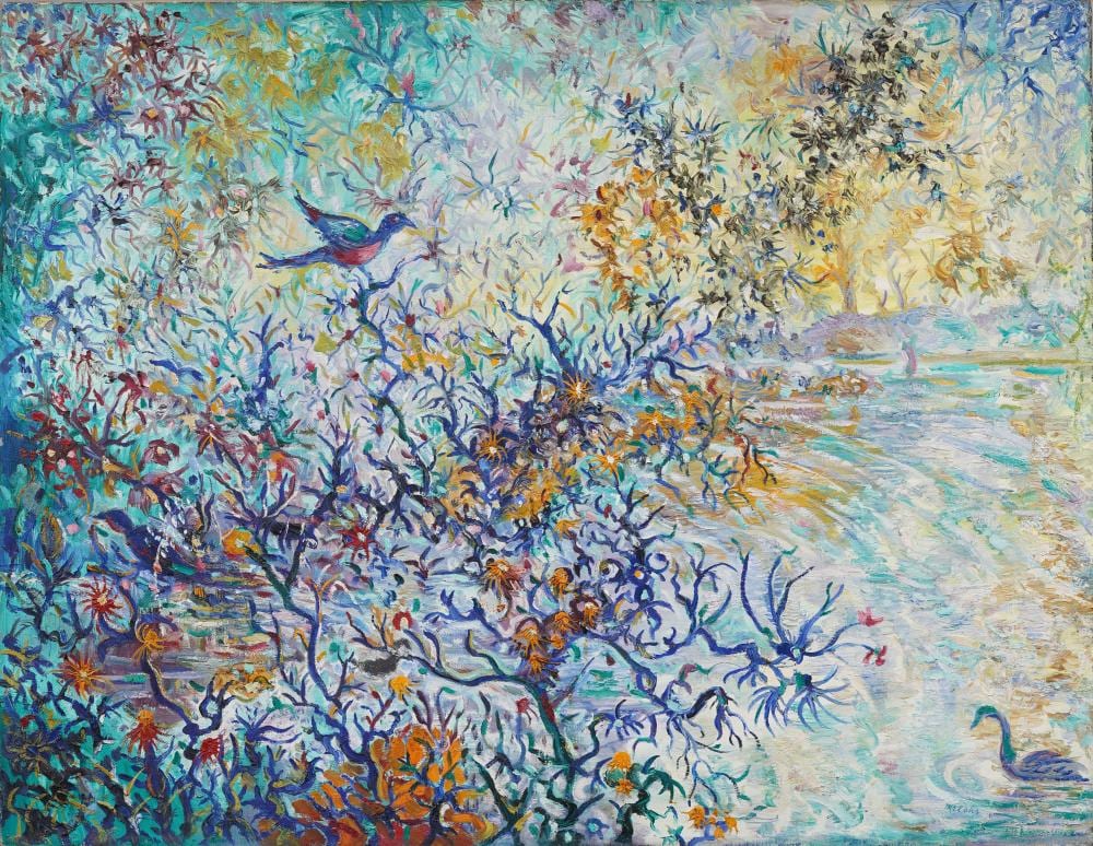 charles melohs 1908 1982 cosmoscape antique american large modernist seascape 1943 oil painting · Curated Gallery Auctions · 2024-10-06 Charles Melohs comparable auction result: charles melohs 1908 1982 cosmoscape antique american large modernist seascape 1943 oil painting