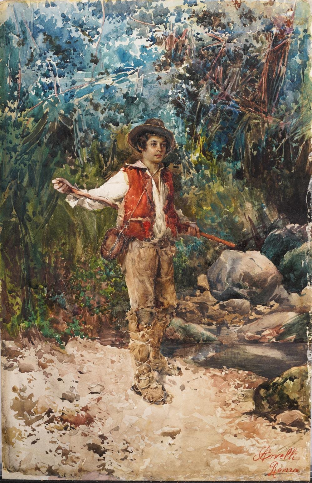 Augusto Corelli comparable auction result: augusto corelli 1853 1910 antique italian realist 19th century landscape male portrait painting