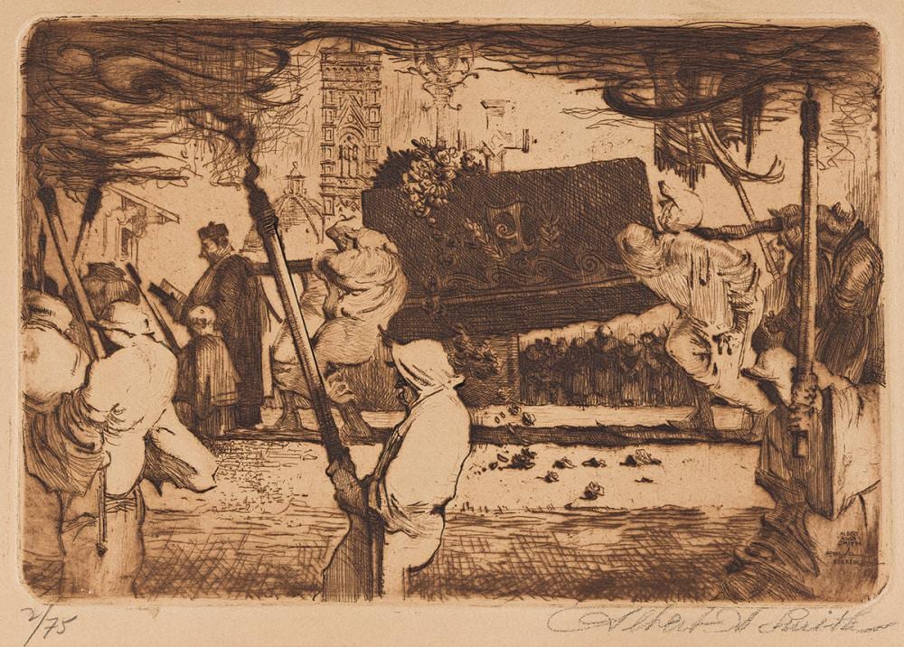 Albert Alexander Smith comparable auction result: albert alexander smith 1896 1940 untitled funeral procession florence