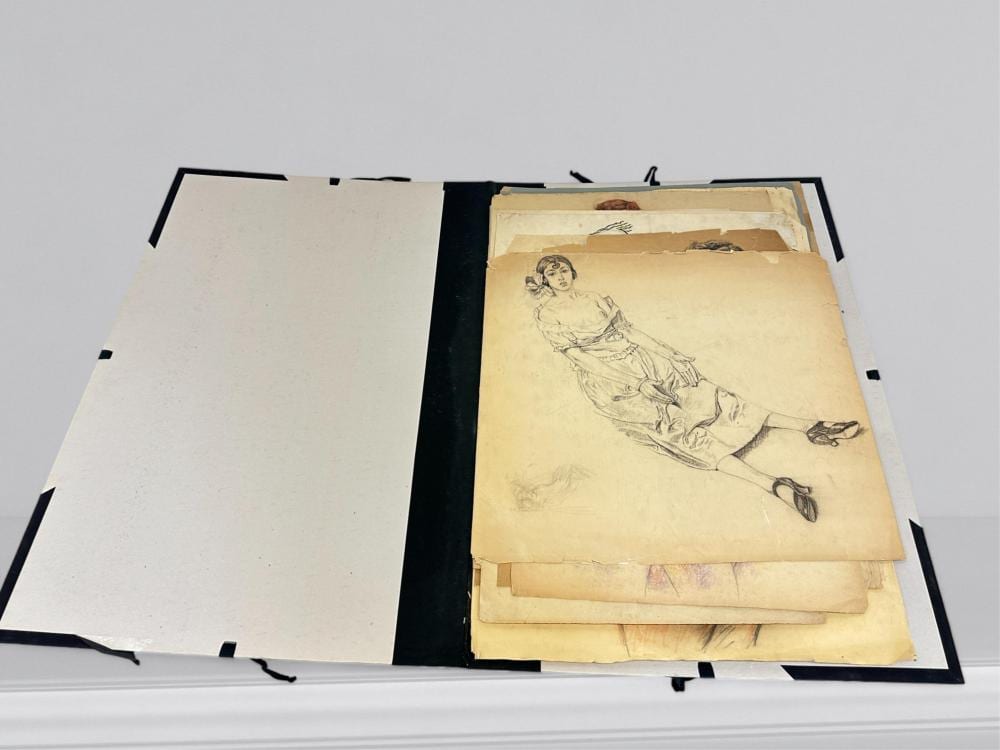 René Choprix comparable auction result: ren choprix 1888 1972 farde d atelier comprenant une cinquantaine de dessins pastels et petites affiches dans les ann es 50 nombreuses sign es ou monogramm es