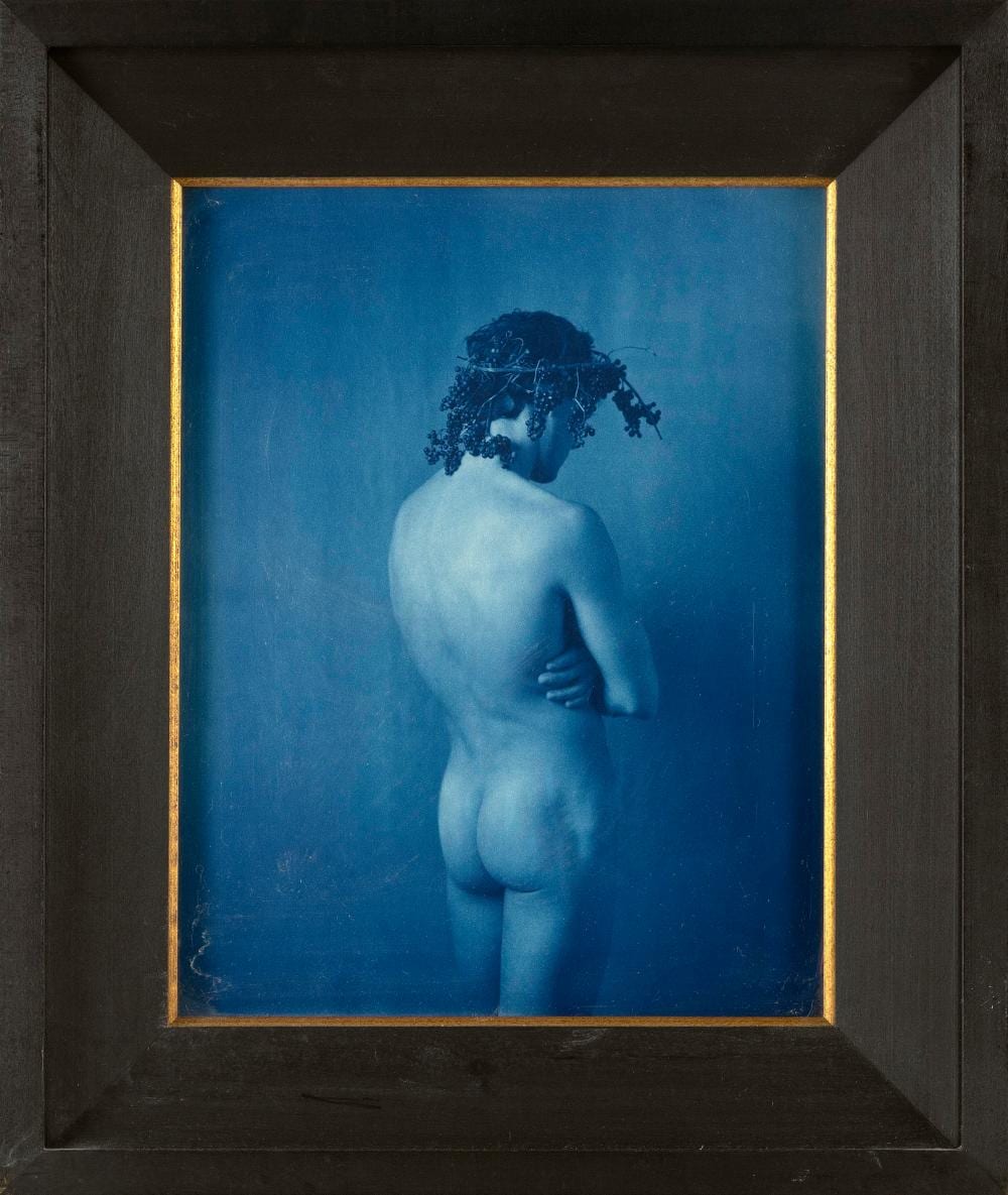 john patrick dugdale new york 1960 bacchus in repose 1997 cyanotype 13 25 x 10 25 framed 19 25 x 16 25 · Eldred's · 2024-09-26 John Patrick Dugdale comparable auction result: john patrick dugdale new york 1960 bacchus in repose 1997 cyanotype 13 25 x 10 25 framed 19 25 x 16 25