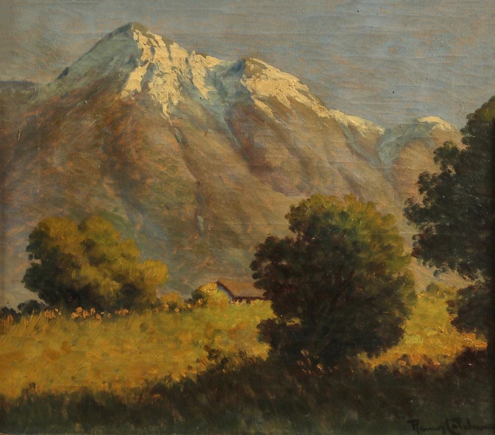 Benito Ramos Catalan comparable auction result: benito ramos catalan chilean 1888 1961 landscape with snow capped mountain oil on canvas 15 x 17in 38 x 43cm
