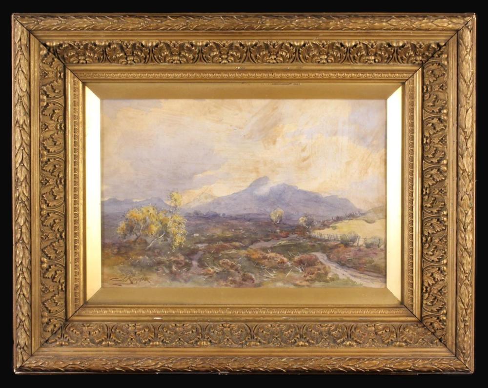 james kinnear british 1846 1917 a 19th century watercolour scottish moorland scene with tor in · Wilkinson's Auctioneers · 2024-09-28 James Kinnear comparable auction result: james kinnear british 1846 1917 a 19th century watercolour scottish moorland scene with tor in
