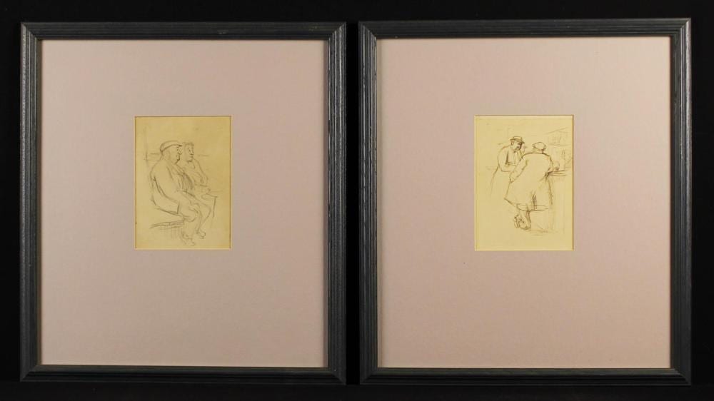 Harry Rutherford comparable auction result: harry rutherford 1903 1985 sickert school pair of sketches studies one depicting a pair of gen
