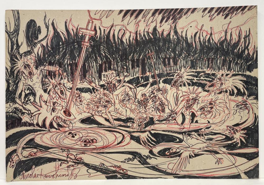 Nicolai Kuvshinoff comparable auction result: nicolai kuvshinoff wa apocolyptic landscape