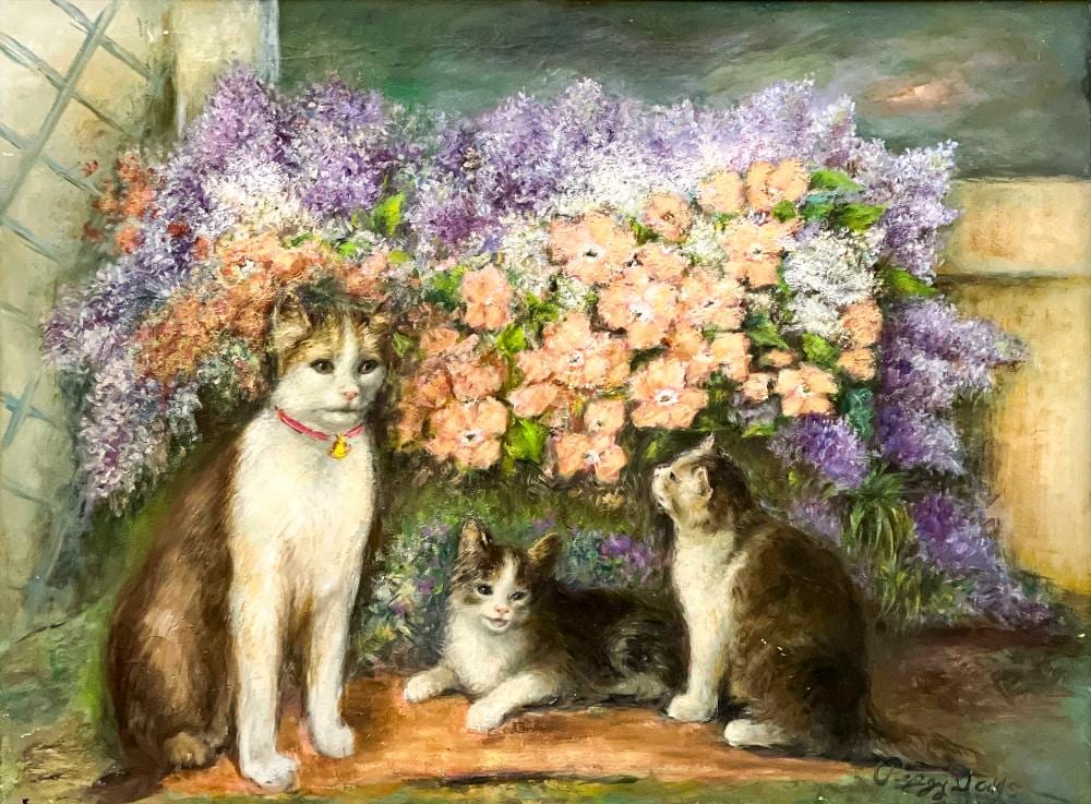 Peggy Dodds comparable auction result: peggy dodds kittens under the dogwood