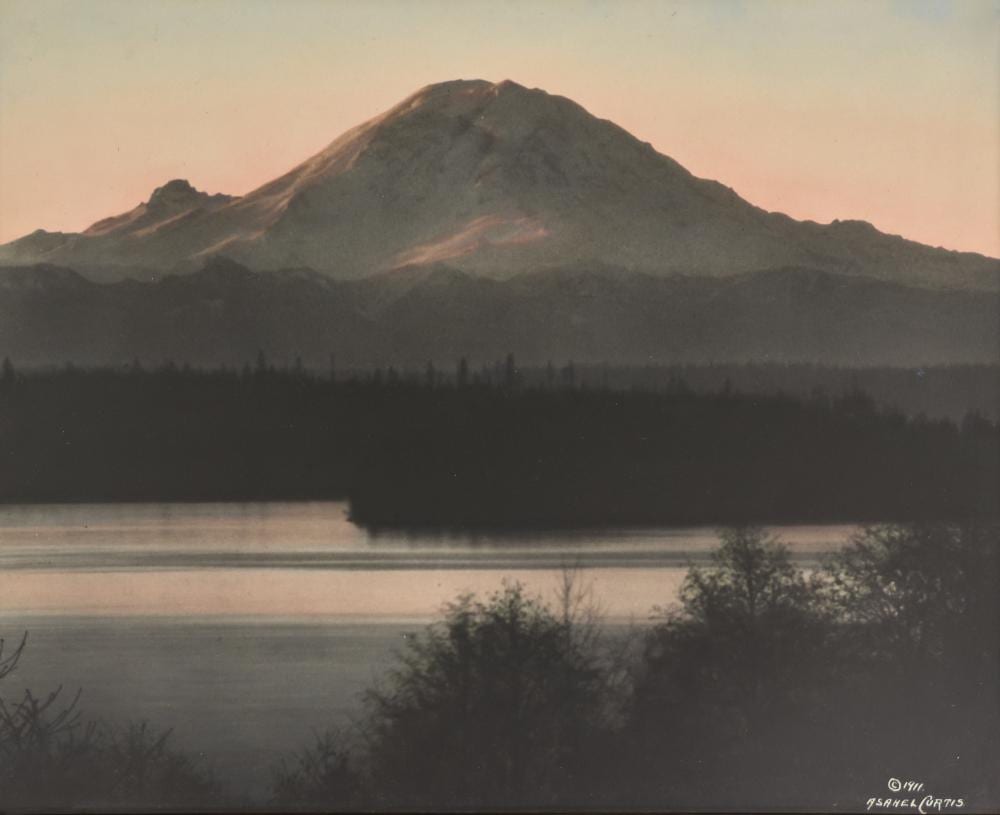 Asahel Curtis comparable auction result: asahel curtis mount rainier 1911 tinted photograph