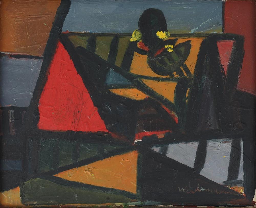 Jakob Weidemann comparable auction result: jakob weidemann 1923 2001 composition approx 1950 55 cd