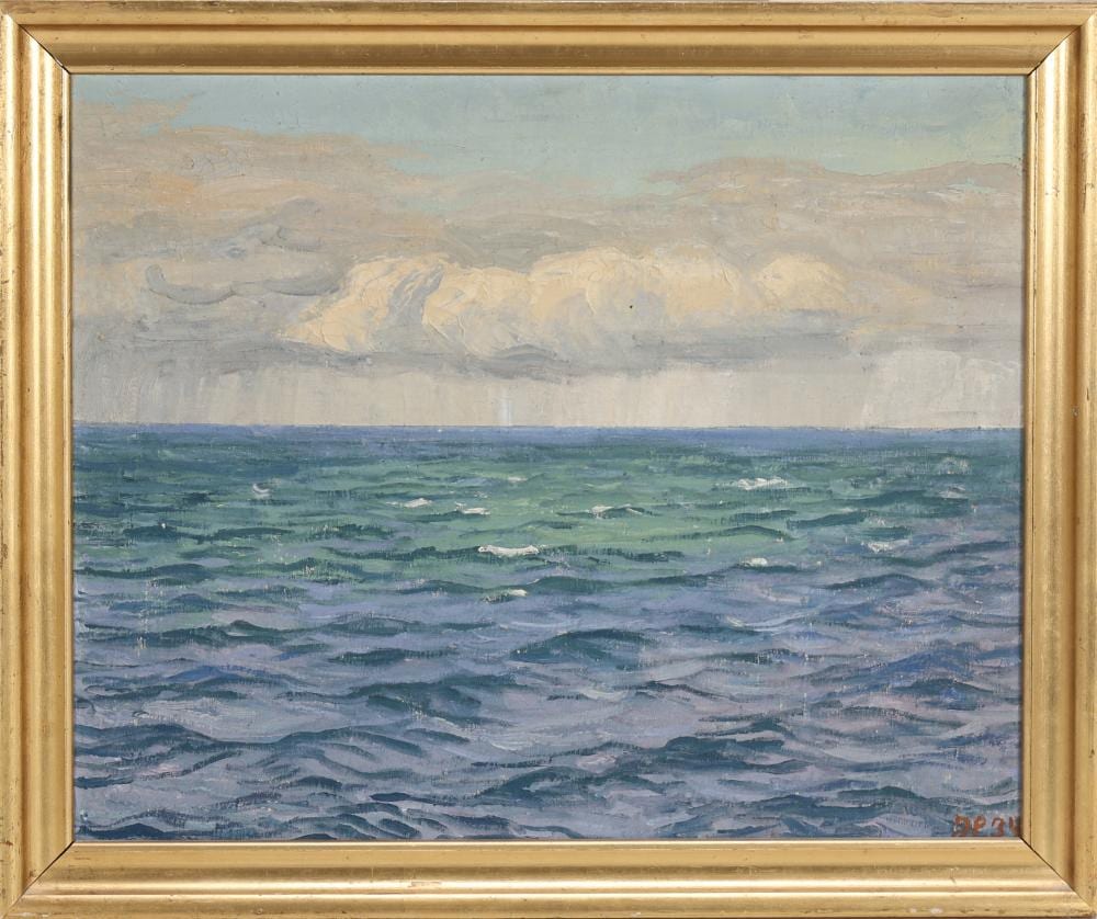 Johannes Larsen comparable auction result: johannes larsen 1867 1961 thunderstorm over the belt oil on canvas cd