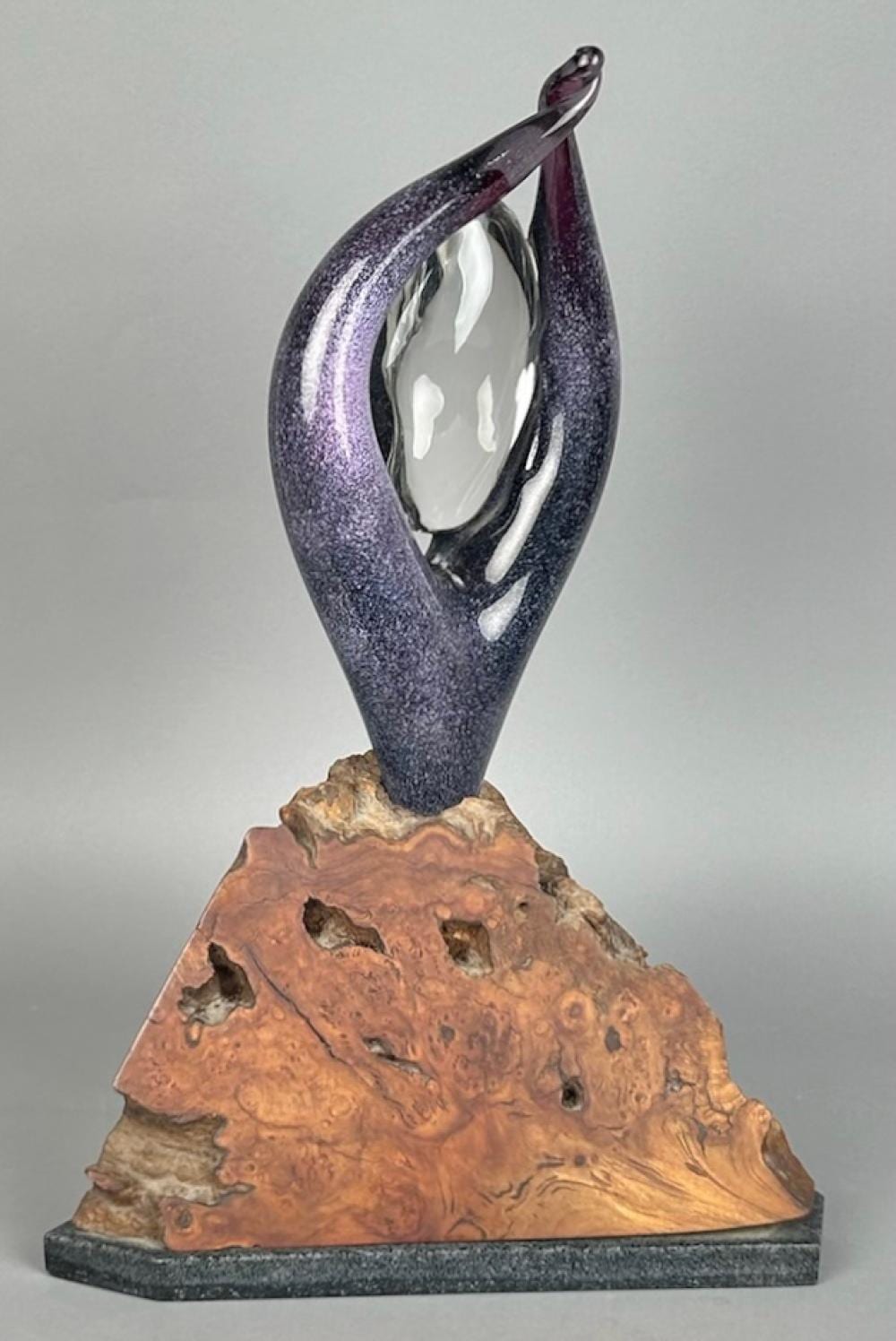 Robert Dane comparable auction result: robert dane nantucket massachusetts contemporary rejoice burlwood stone and glass height 19