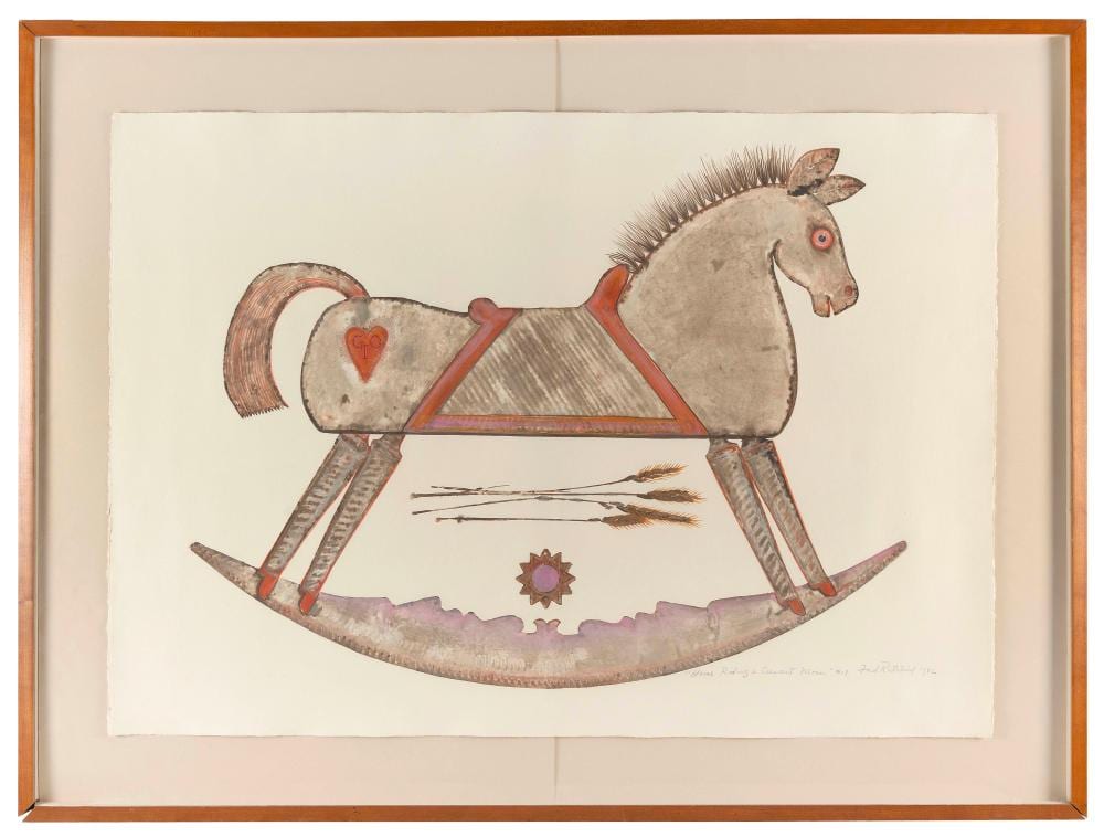Ford Ruthling comparable auction result: ford ruthling new mexico 1933 2015 horse riding a crescent moon acrylic on paper 29 x 41 5 framed 38 x 50