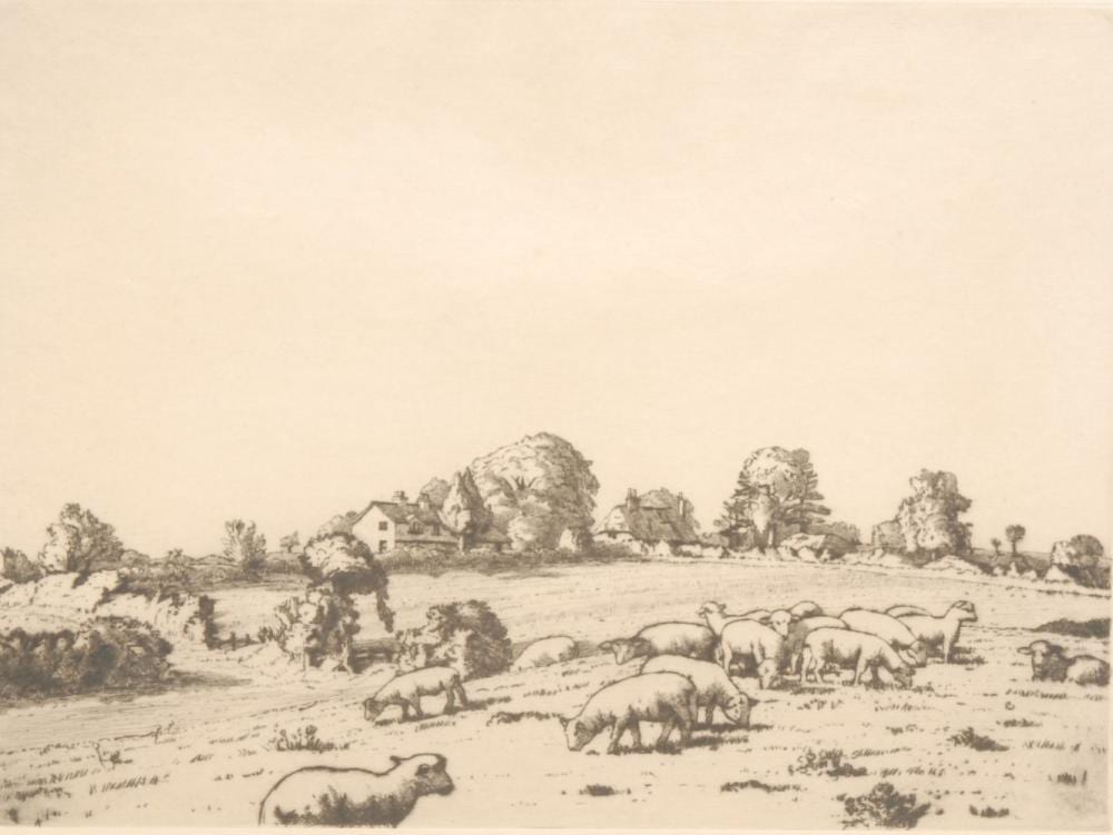 allan gwynne jones 1892 1982 lambs on a hillside signed dated 1927 etching 23cm x 30cm · Bamfords Auctioneers and Valuers Ltd · 2024-09-26 Allan Gwynne-Jones comparable auction result: allan gwynne jones 1892 1982 lambs on a hillside signed dated 1927 etching 23cm x 30cm