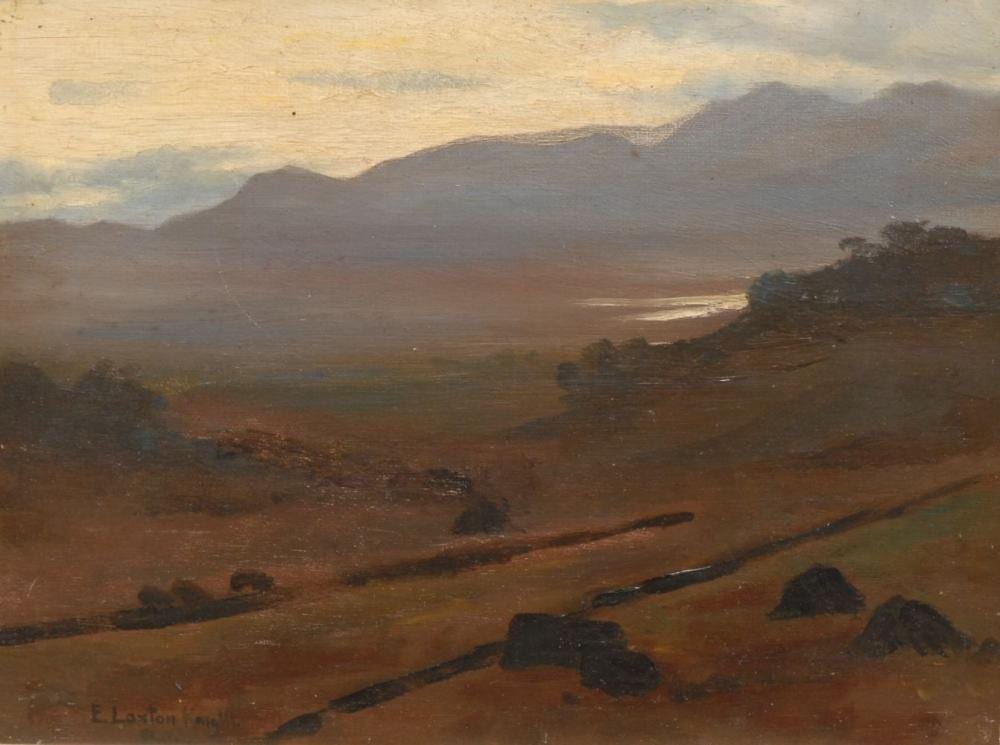 Edward Loxton Knight comparable auction result: edward loxton knight 1905 1993 morning light bala signed titled oil on board 25cm x 32cm