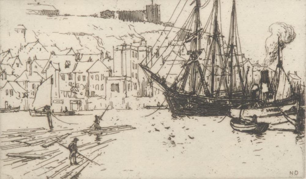 Nelson Dawson comparable auction result: nelson dawson 1859 1941 the harbour etching signed in pencil no 44 20cm x 28 5cm