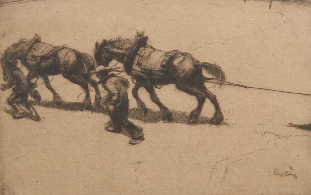 Robert Sargent Austin comparable auction result: robert sargent austin 1895 1973 the tow rope signed title to verso etching 12cm x 16 5cm