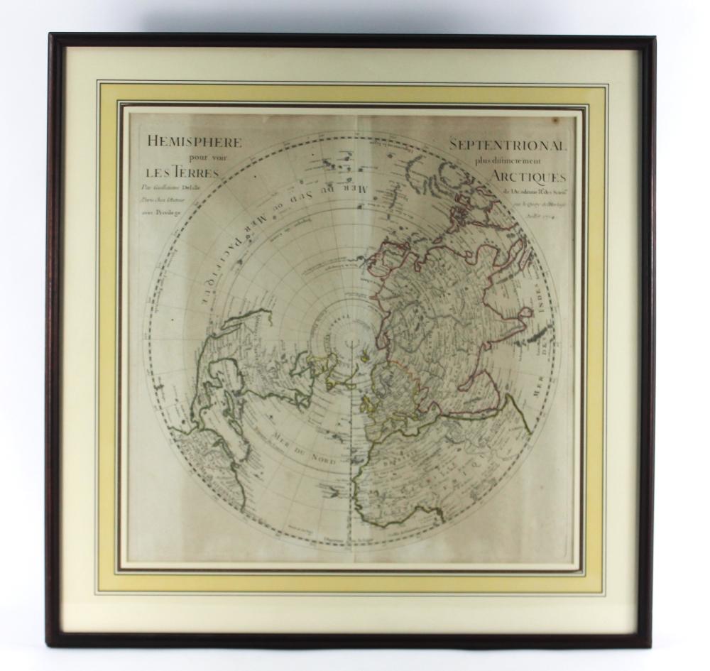 Guillaume Delisle comparable auction result: guillaume delisle 1714 northern hemisphere map