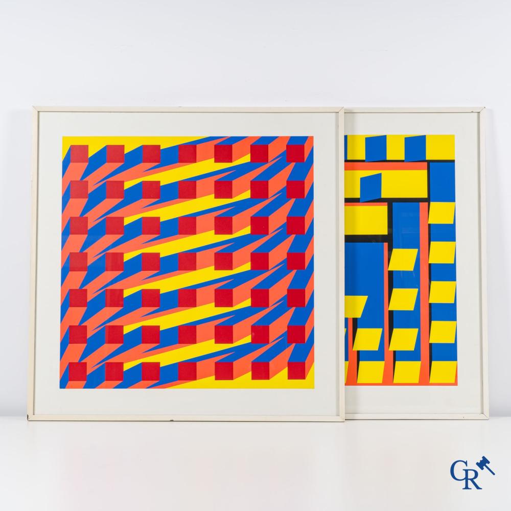 Jan van den Abbeel comparable auction result: jan van den abbeel 1943 2018 composition 1969 3 silkscreens 30 70