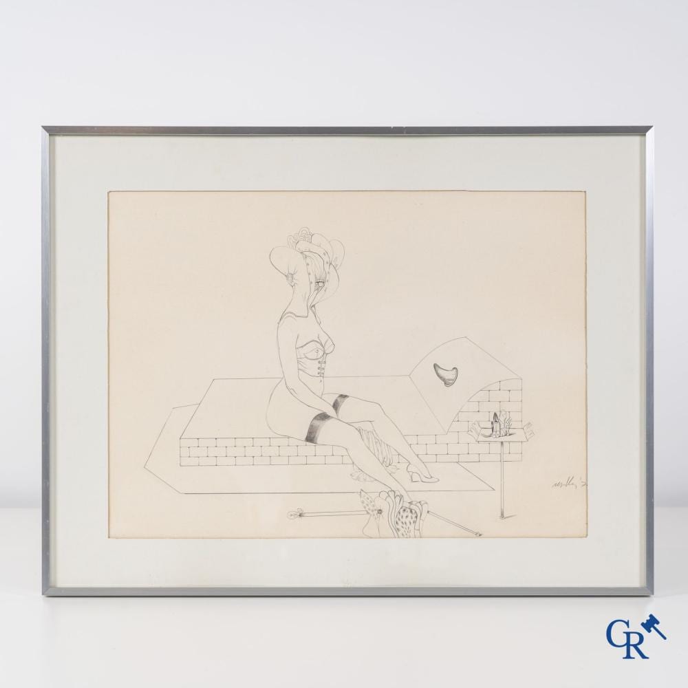 Carlos Revilla comparable auction result: carlos revilla 1940 2021 la passion 1970 drawing on paper label on the back of the veranneman foundation