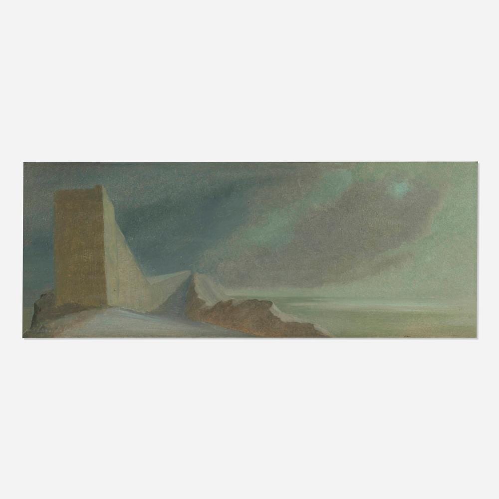 helen lundeberg precarious landscape · Los Angeles Modern Auctions · 2024-09-26 Helen Lundeberg comparable auction result: helen lundeberg precarious landscape