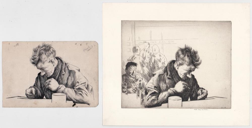 Keith Shaw Williams comparable auction result: keith shaw williams etching pen ink study