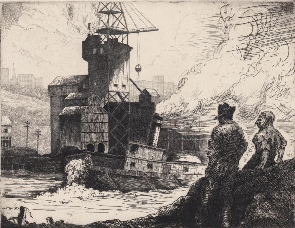 Keith Shaw Williams comparable auction result: keith shaw williams signed etching harlem river