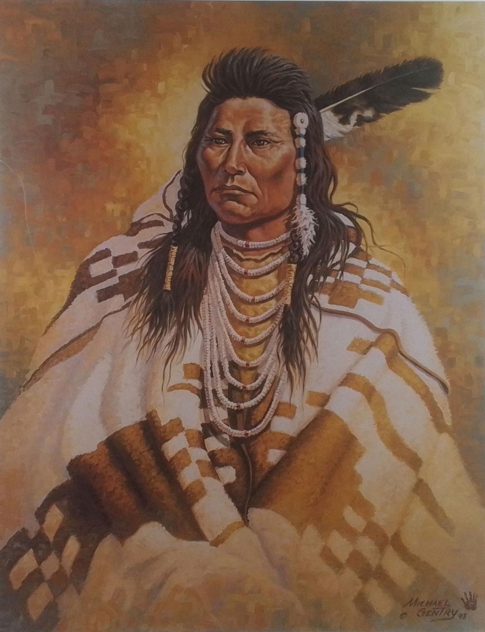 Michael Gentry comparable auction result: michael gentry chief joseph signed print