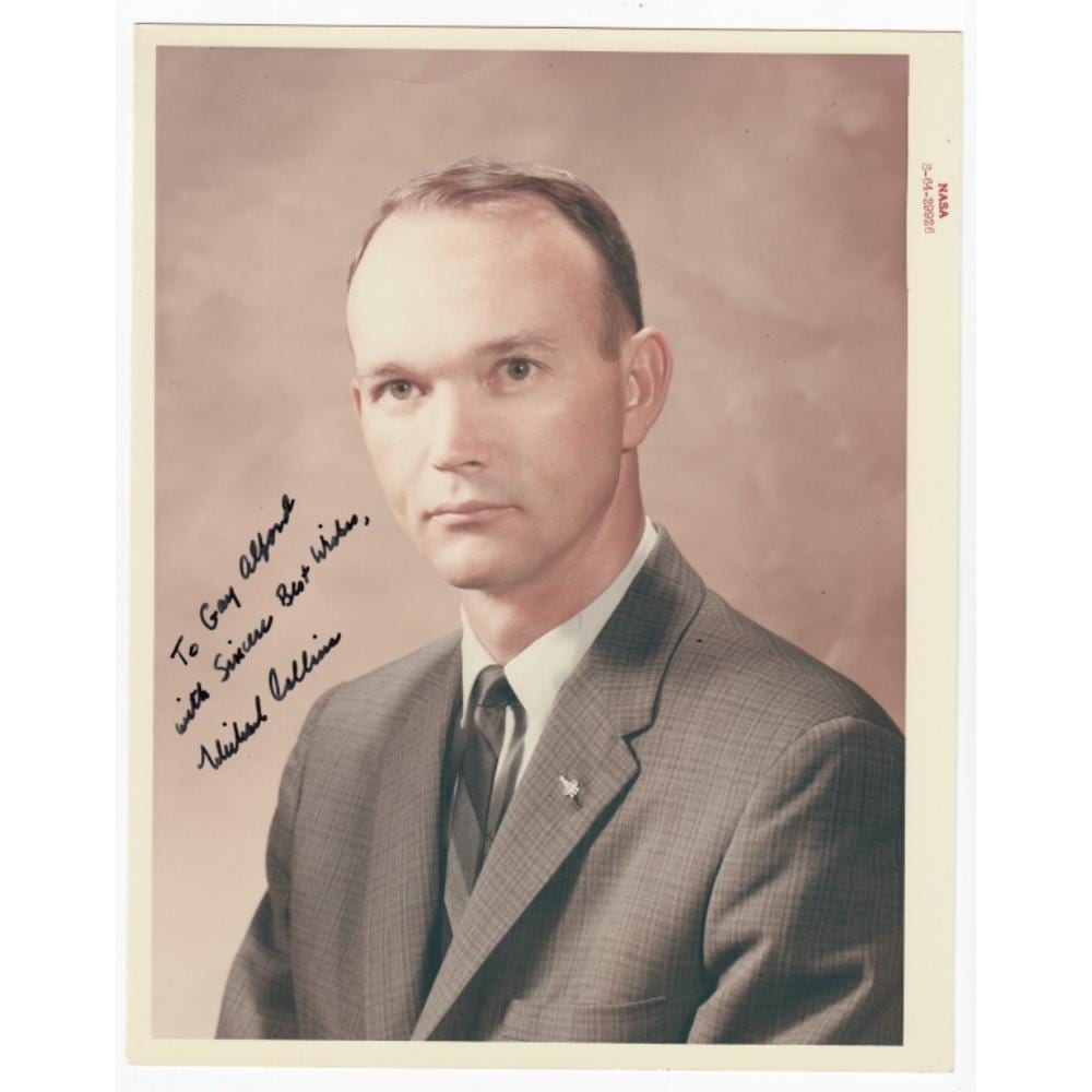 Michael (1936) Collins comparable auction result: michael collins signed portrait nasa glossy photo