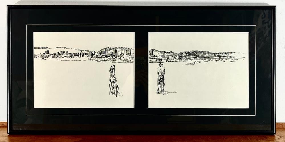Raymond Chow comparable auction result: raymond chow untitled panoramic view of vancouver looking across false creek at the expo 86 site