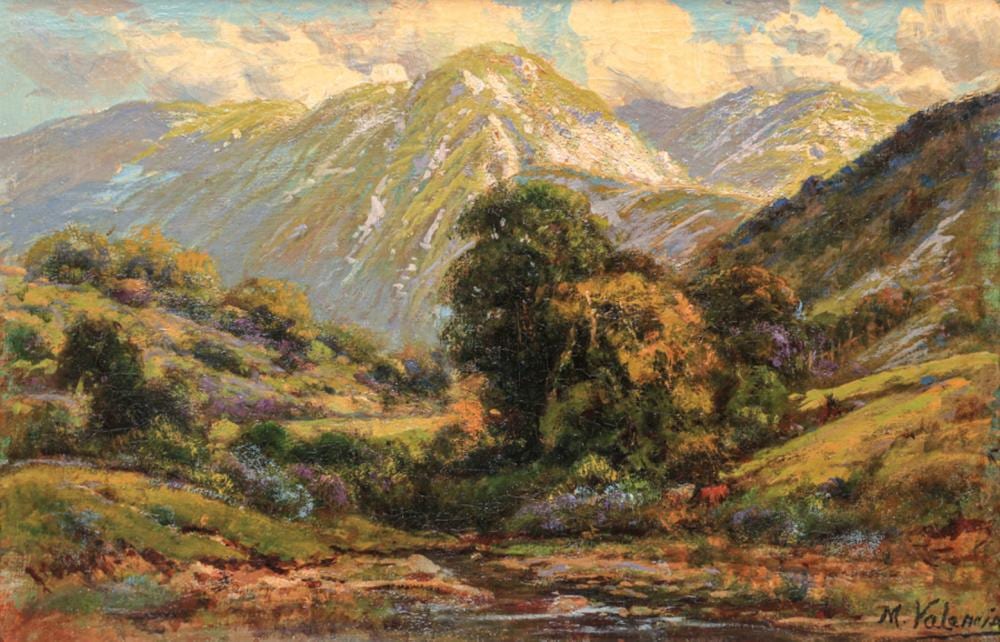 Manuel Valencia comparable auction result: manuel valencia 1856 1935 sierra mountains painting c1910