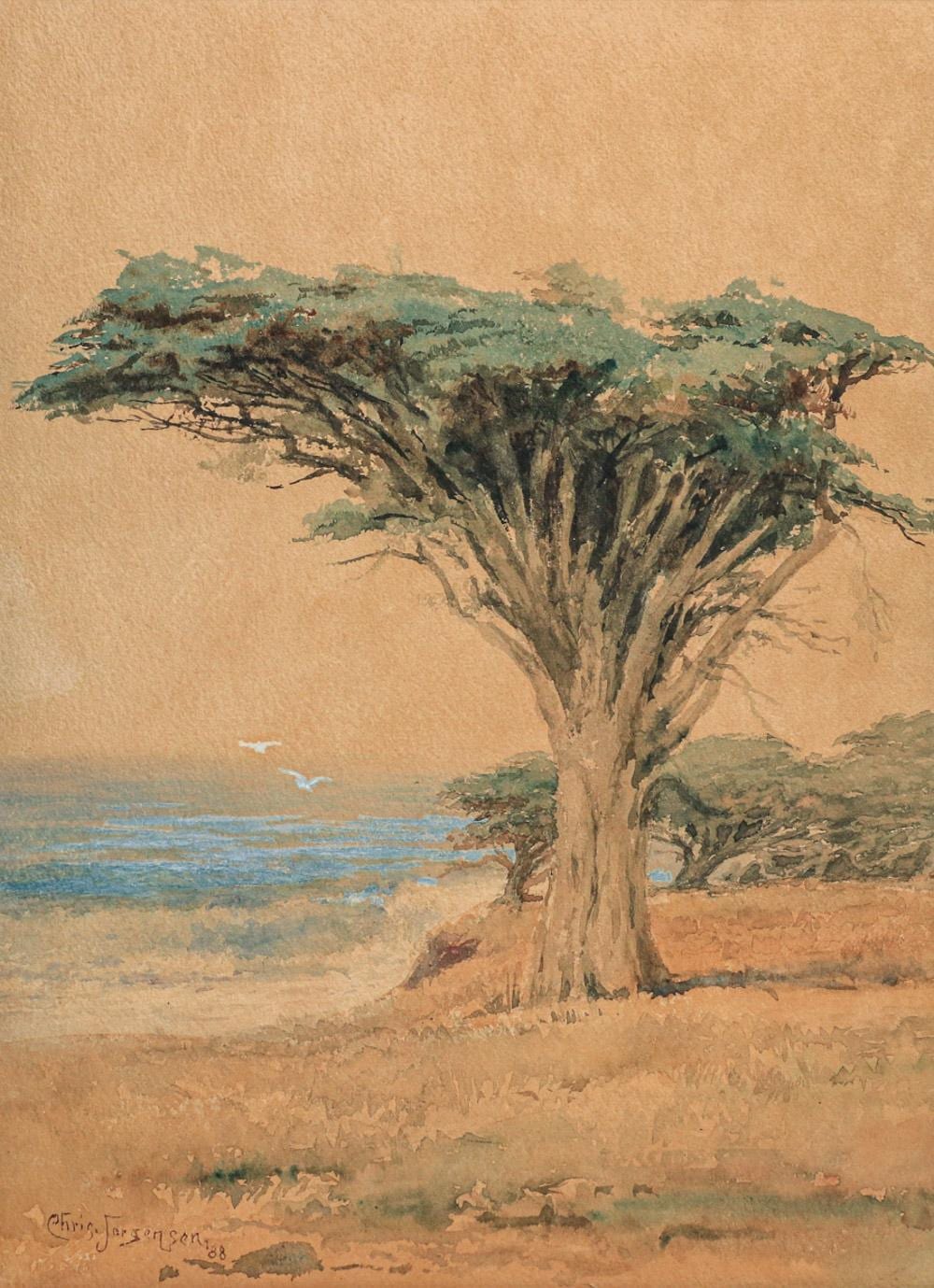 chris jorgensen 1860 1935 california coastal watercolor monterey cypress 1888 · California Historical Design, Inc · 2024-09-21 Christian (1860) Jorgensen comparable auction result: chris jorgensen 1860 1935 california coastal watercolor monterey cypress 1888