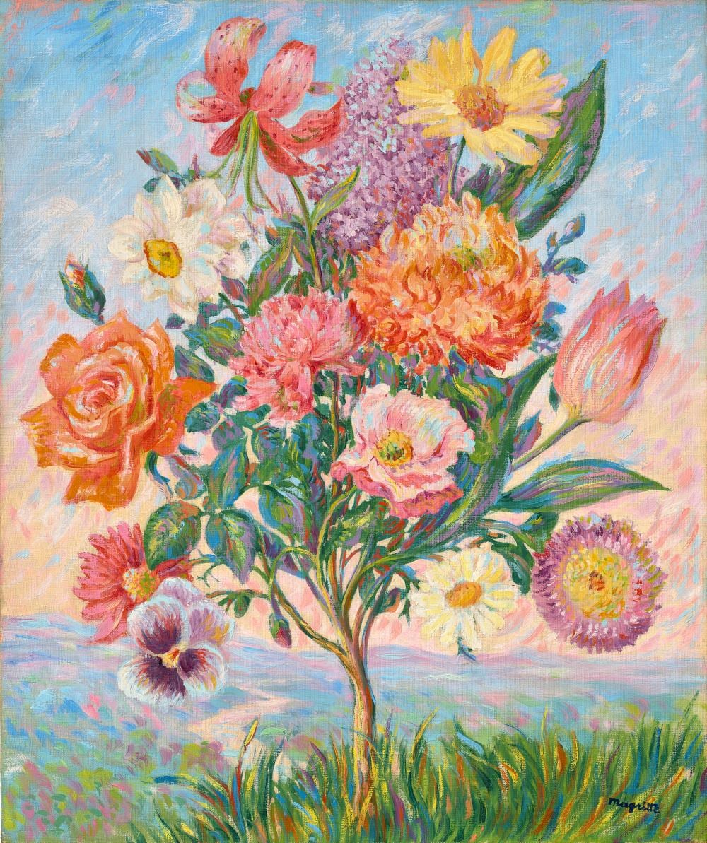 René Magritte (1898-1967). La préméditation. oil on canvas 55.3 x 46.2 cm. comparable sale
