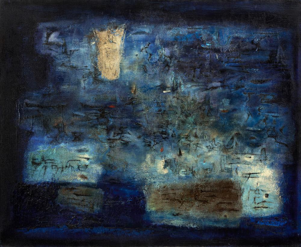 Zao Wou-Ki (ZHAO WUJI, 1920-2013). île (Island). oil on canvas 60 x 73 cm. comparable sale