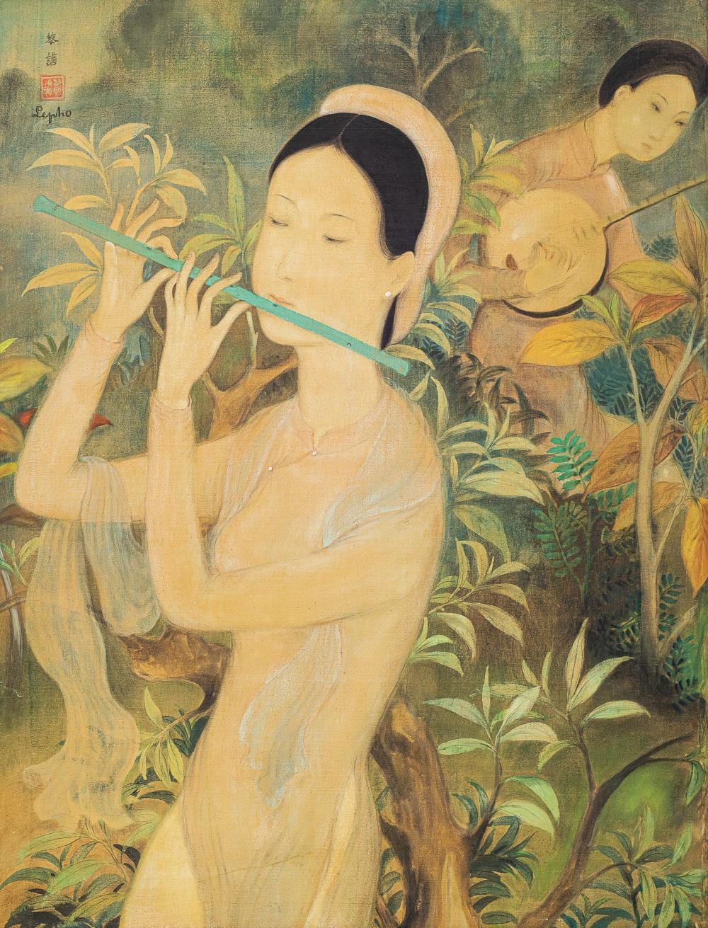 Le Pho comparable auction result: le pho 1907 2001 les musiciens dans un jardin musicians in a garden i