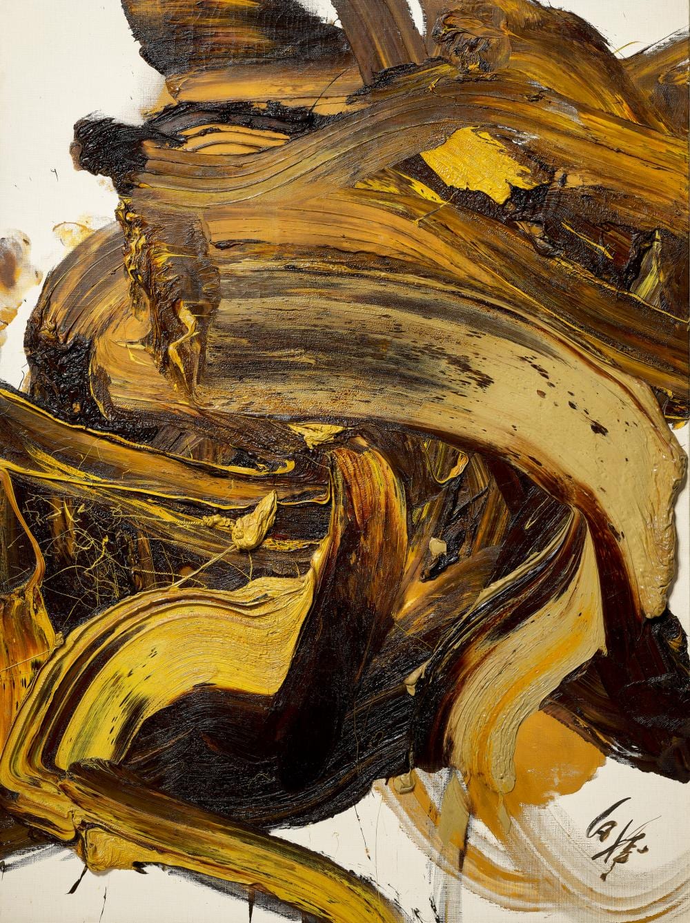 Kazuo Shiraga (1924-2008). Kasshiki. oil on canvas 130 x 97 cm. (51 1⁄8 x 3 comparable sale