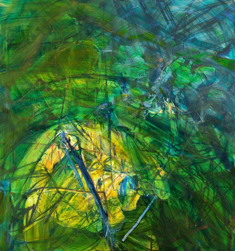 Jadé Fadojutimi (B. 1993). A Glimmer of Our Twigs. oil, oil stick and acryl comparable sale