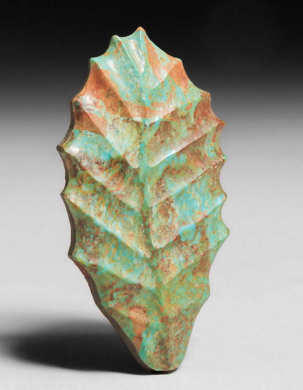 Leekya Deyuse comparable auction result: leekya deyuse zuni 1889 1966 attributed carved turquoise leaf c1950s