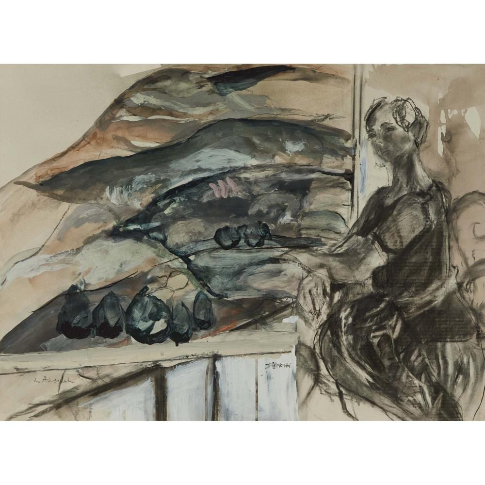 LEA AVIZEDEK comparable auction result: lea avizedek b 1935 spirit woman seated at the window
