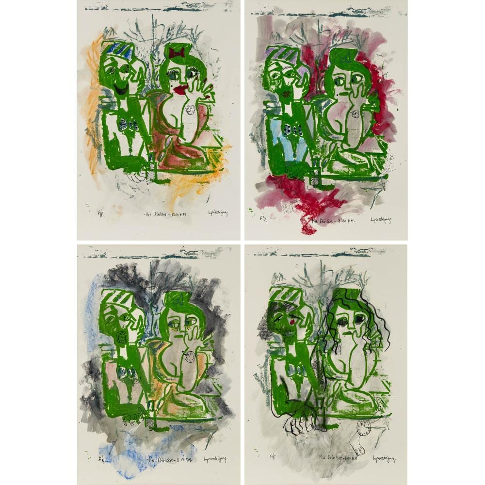 Lupe Rodriguez comparable auction result: lupe rodriguez 1953 2008 the drinkers 8pm 9pm 11pm 1am