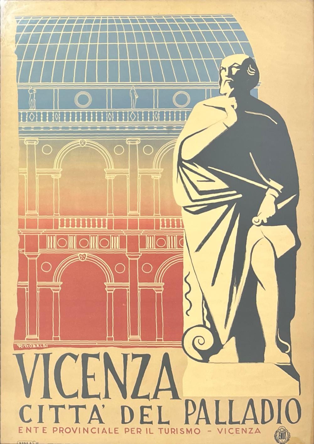 Giuseppe Riccobaldi comparable auction result: giuseppe riccobaldi 1887 1976 italy vicenza citta del palladio ente provinciale per il turismo vicenza 1947 original poster dist 1951