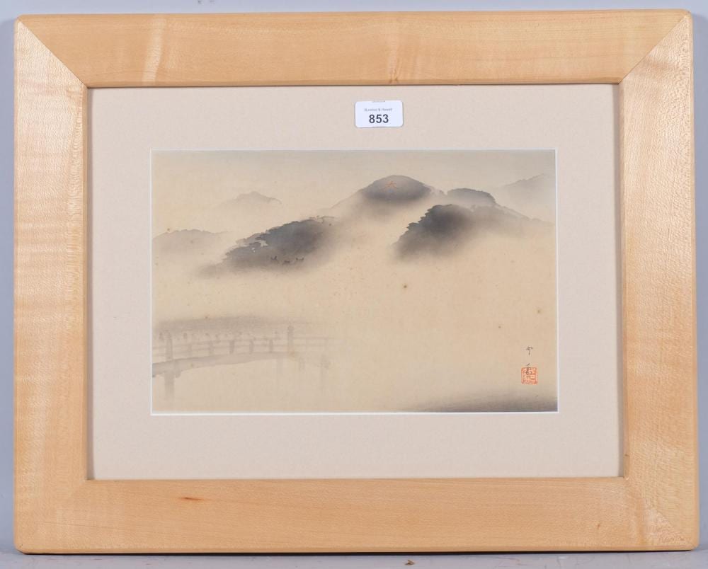 Insho Domoto comparable auction result: domoto insho 1891 1975 bridge in kyoto water