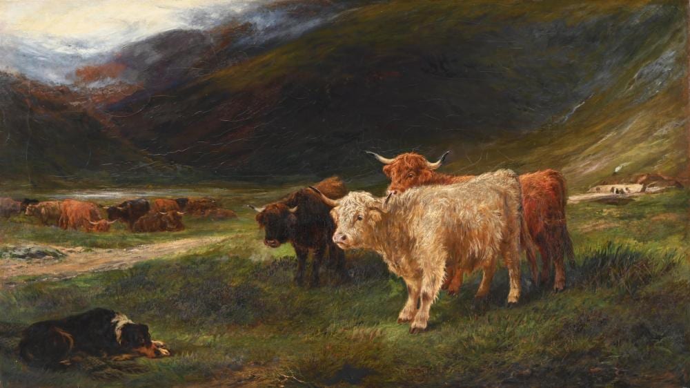 Henry Garland comparable auction result: henry garland british fl 1854 1890 highland cattle