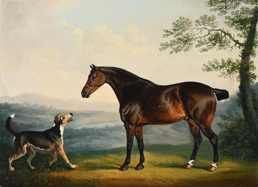 Daniel Clowes comparable auction result: daniel clowes british 1774 1829 a horse with a hound in a wooded landscape