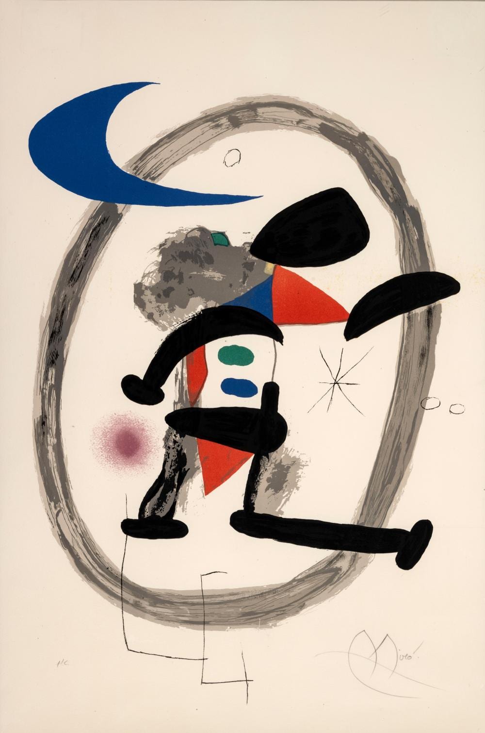 Joan Miró - Harlequin Circumscribed, 1973 comparable sale