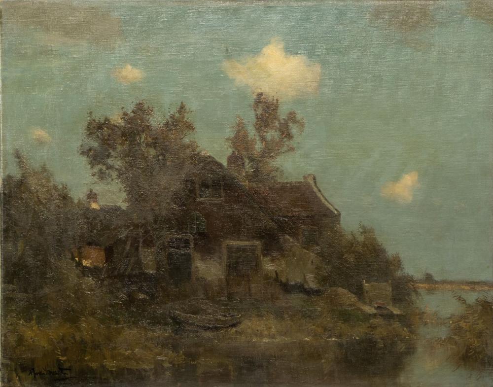 Arend Jan van Driesten comparable auction result: arend jan van driesten 1878 1969 boerderij aan het water