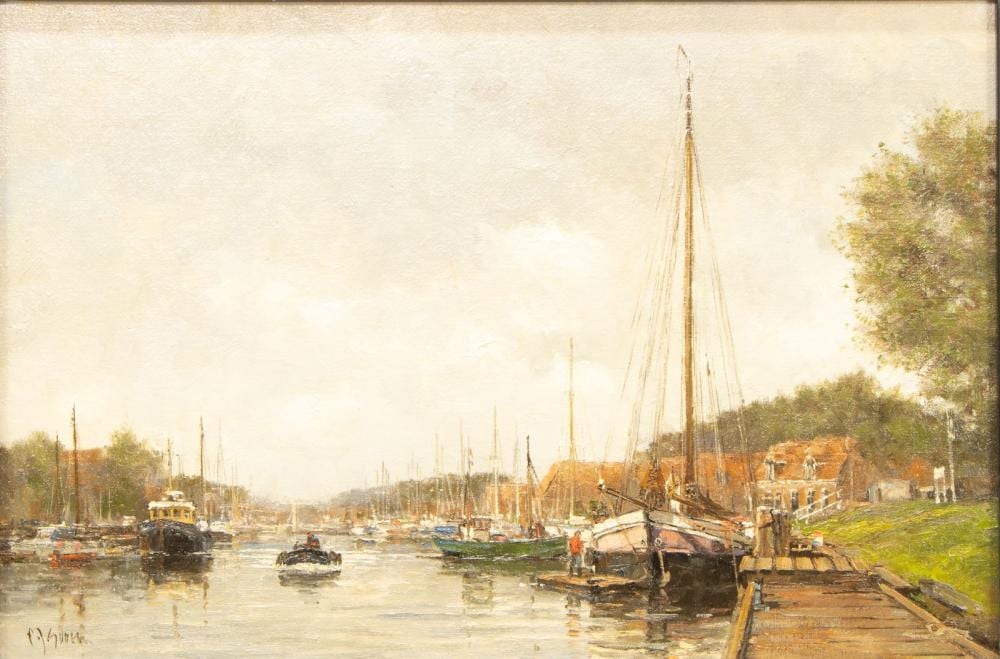 Frits J. Goosen comparable auction result: frits johan goosen 1943 scheepjes in de haven van medemblik