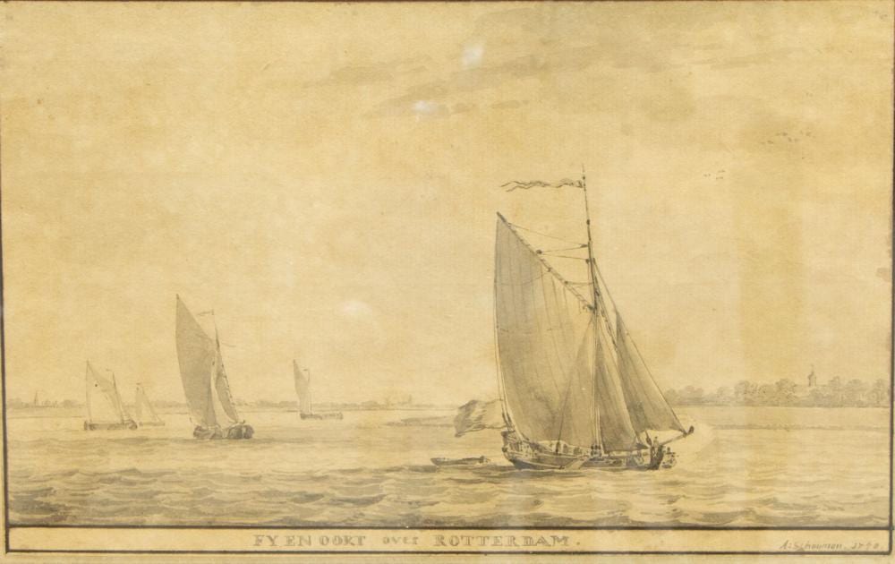 Aert Schouman comparable auction result: aert schouman 1710 1792 fyenoort over rotterdam