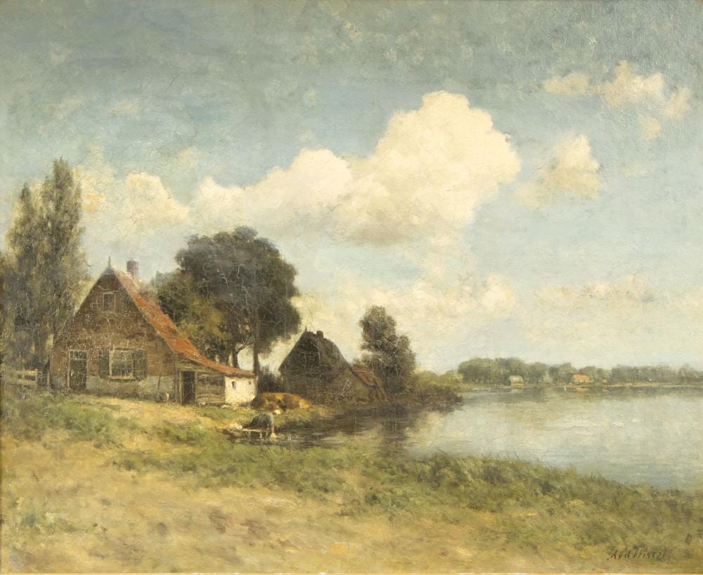 abraham van der wissel 1865 1926 landschap met boerderij aan de oever · Veilinghuis Onder de Boompjes · 2024-09-23 Abraham van der Wissel comparable auction result: abraham van der wissel 1865 1926 landschap met boerderij aan de oever