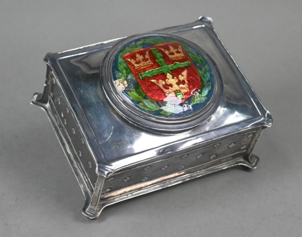 Nelson Dawson comparable auction result: nelson dawson 1859 1941 guild of artificers co founder an arts and crafts silver box the