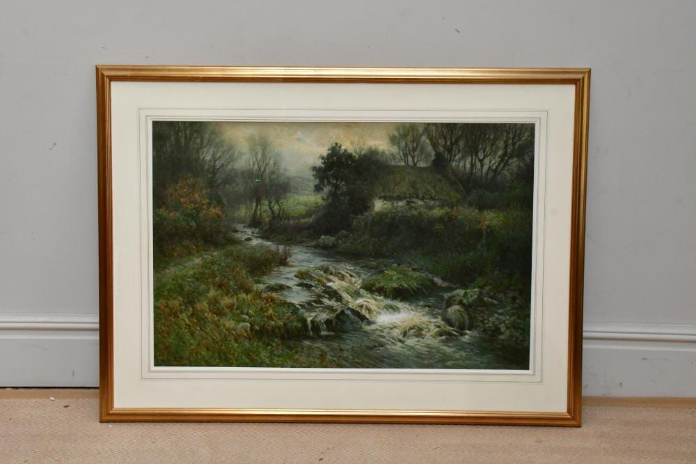 Tom Clough comparable auction result: tom clough 1867 1943 watercolour river scene signed 64 x 100cm framed and glazed