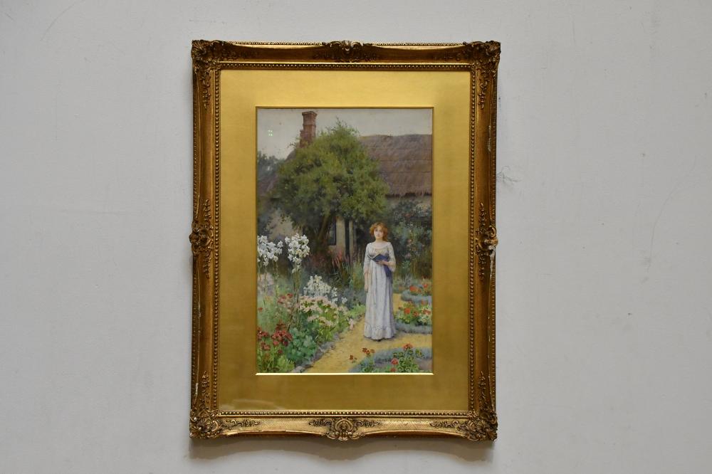 William Affleck comparable auction result: william affleck 1869 1943 watercolour her favourite poem signed 45 x 30cm in ornate gilt frame
